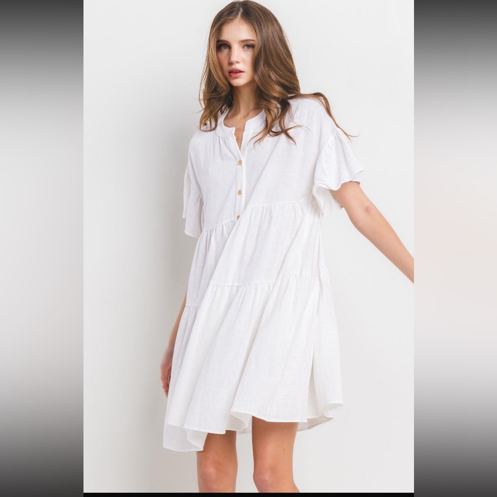 Chic button Down Boho Cotton Dress